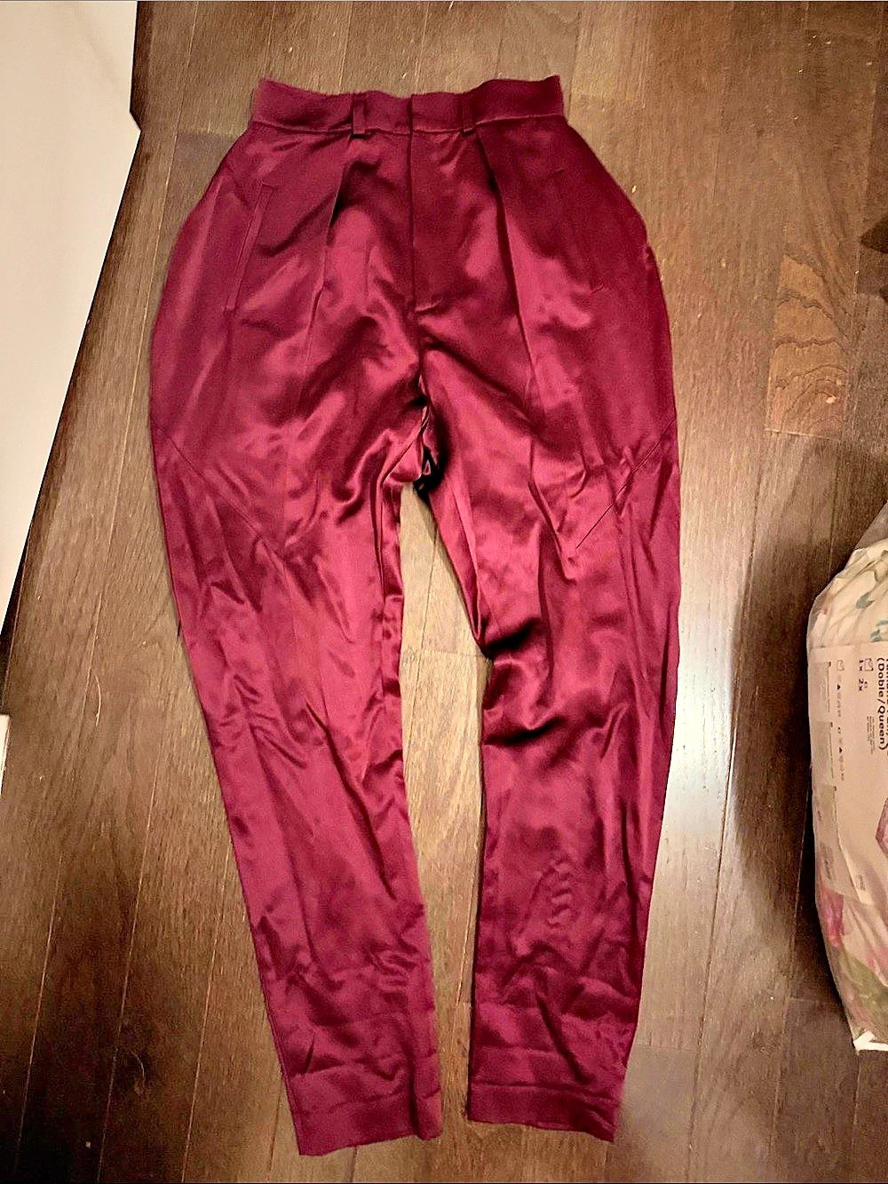 G.V.G.V Burgundy Silk Balloon Trousers Like New